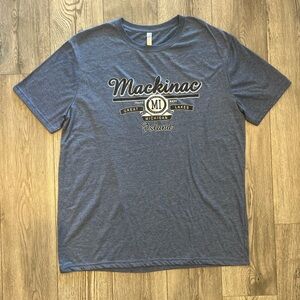 Mackinac Island Unisex Men’s Short Sleeve Crewneck T-Shirt Blue 3XL NWT Michigan